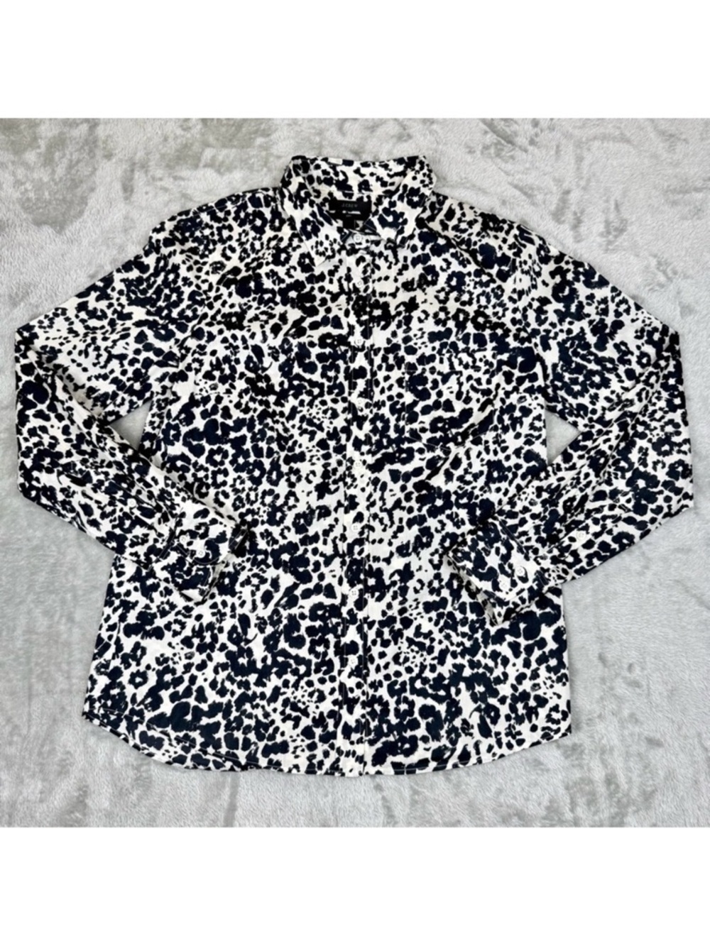 J. Crew Boy Shirt Button Up Long Sleeves Animal Print Lightweight Cotton Size 6